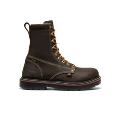 Keen Men's Liberty 8" Waterproof 90° Heel Boot (Carbon Toe) | Coffee Bean/Black