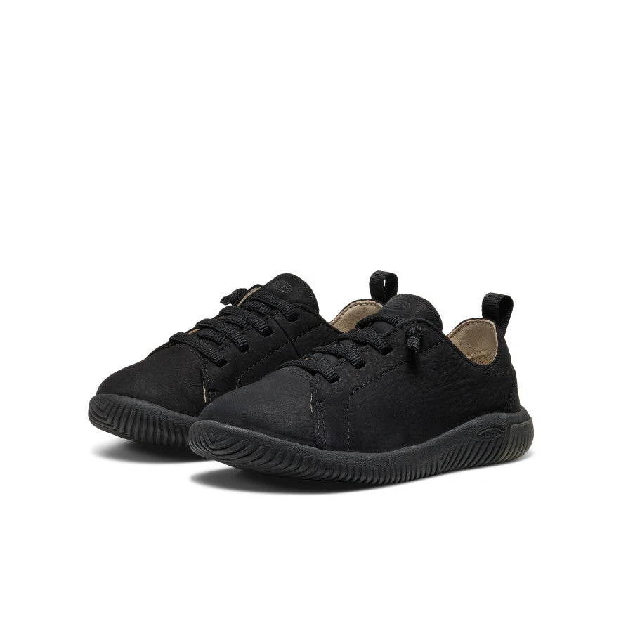 Keen Little Kids' KNX Leather Sneaker | Triple Black 2 Keen Little Kids' KNX Leather Sneaker | Triple Black - Image 2
