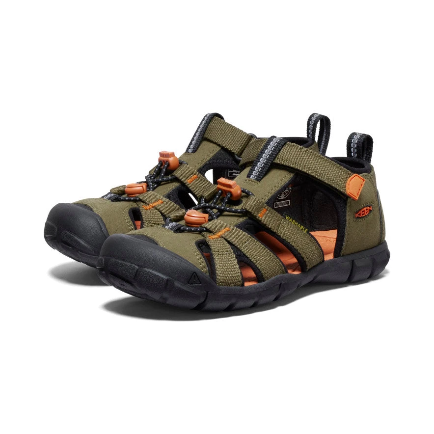 Keen Big Kids' Seacamp II CNX | Dark Olive/Gold Flame 2 Keen Big Kids' Seacamp II CNX | Dark Olive/Gold Flame - Image 2