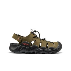 Keen Men's Hyperport Fisherman Leather Sandal | Dark Olive/Black