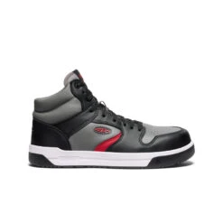 Keen Men's Overton Mid Work Shoe (Carbon Toe) | Steel Grey/Black