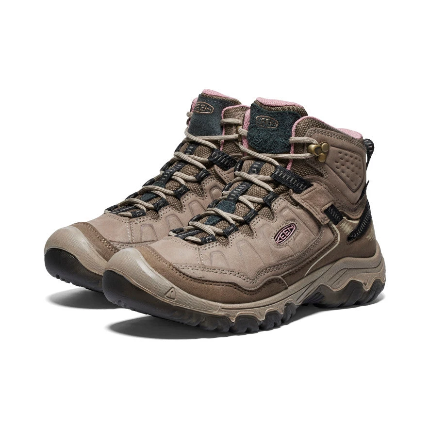 Keen Women's Targhee IV Wide Waterproof Hiking Boot | Brindle/Nostalgia Rose 2 Keen Women's Targhee IV Wide Waterproof Hiking Boot | Brindle/Nostalgia Rose - Image 2
