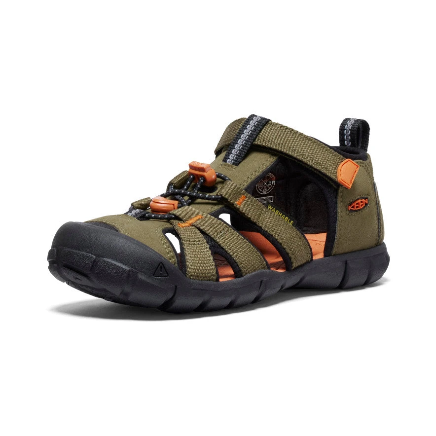 Keen Big Kids' Seacamp II CNX | Dark Olive/Gold Flame 3 Keen Big Kids' Seacamp II CNX | Dark Olive/Gold Flame - Image 3