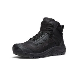 Keen Men's Reno Waterproof Mid (Soft Toe) | Black/Black -Keen 796635f7b357c69ed5ab6c9a1c442e31397675e4