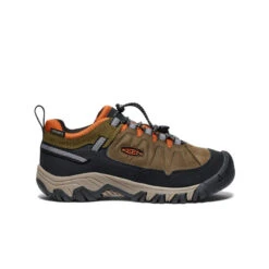 Keen Big Kids' Targhee IV Waterproof Hiking Shoe | Dark Olive/Gold Flame