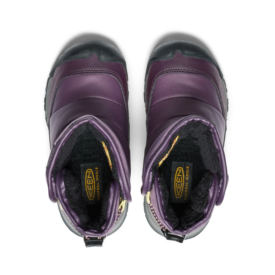 Keen Little Kids' Puffrider Waterproof Winter Boot | Black Plum/Daiquiri Green 4 Keen Little Kids' Puffrider Waterproof Winter Boot | Black Plum/Daiquiri Green - Image 4
