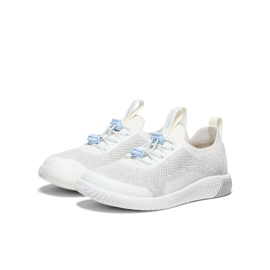 Keen Little Kids' KNX Knit Sneaker | Star White/Skyway 2 Keen Little Kids' KNX Knit Sneaker | Star White/Skyway - Image 2