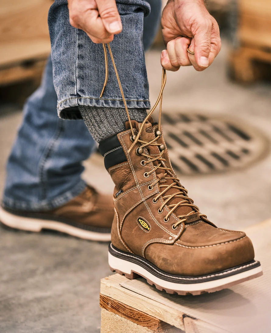 Keen Men's Cincinnati 8" Waterproof 90° Heel Boot (Carbon Toe) | Belgian/Sandshell 9 Keen Men's Cincinnati 8" Waterproof 90° Heel Boot (Carbon Toe) | Belgian/Sandshell - Image 9