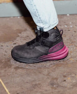 Keen Women's Snapline RF Waterproof Boot (Carbon Toe) | Magnet/Black -Keen KPD 3696 PDP SnaplineRatchetFit 1030707 Lifestyle 03 Right