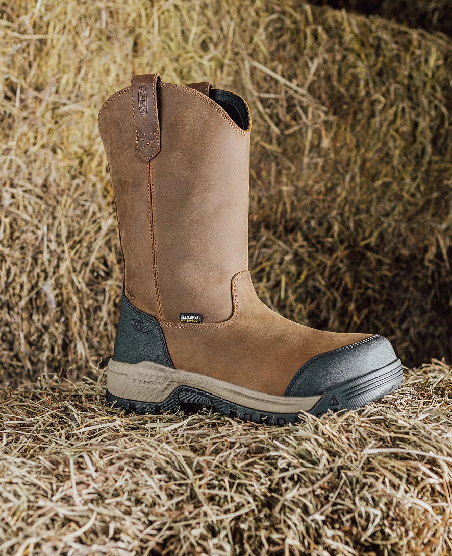 Keen Men's Evanston Pull-On Waterproof Boot (Soft Toe) | Bison/Black 9 Keen Men's Evanston Pull-On Waterproof Boot (Soft Toe) | Bison/Black - Image 9