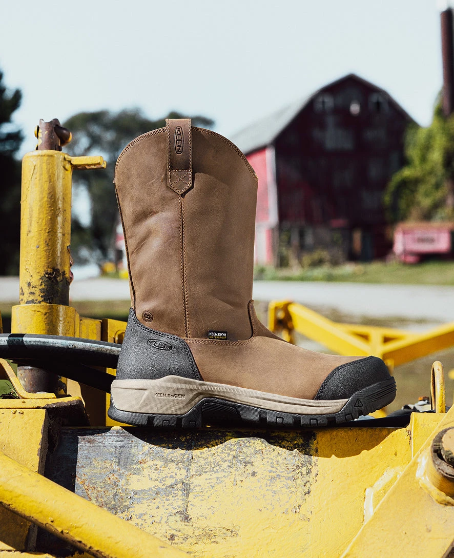 Keen Men's Evanston Pull-On Waterproof Boot (Carbon Toe) | Bison/Black 9 Keen Men's Evanston Pull-On Waterproof Boot (Carbon Toe) | Bison/Black - Image 9