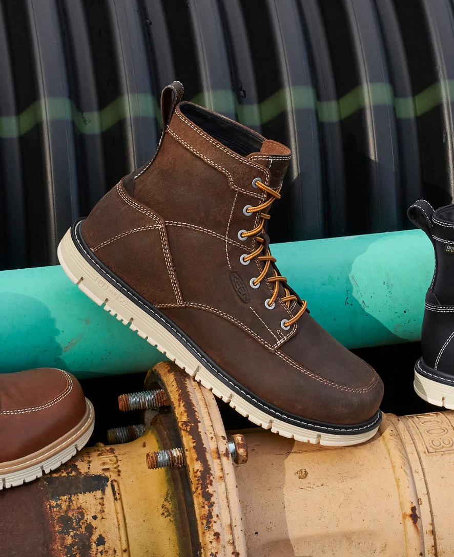 Keen Men's San Jose 6" Boot (Soft Toe) | Gingerbread/Off White 8 Keen Men's San Jose 6" Boot (Soft Toe) | Gingerbread/Off White - Image 8