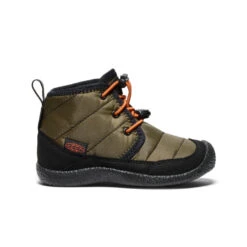 Keen Little Kids' Howser II Waterproof Chukka | Dark Olive/Gold Flame